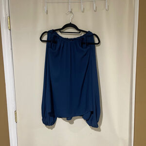 Eloquii Navy Blue Cold Shoulder Blouse Women's Size 14 NWT